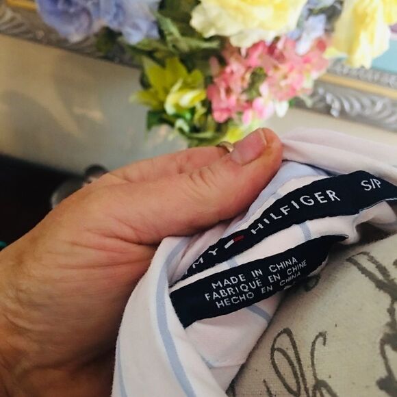 Tommy Hilfiger Pink Striped Button Down Blouse - Picture 6 of 9